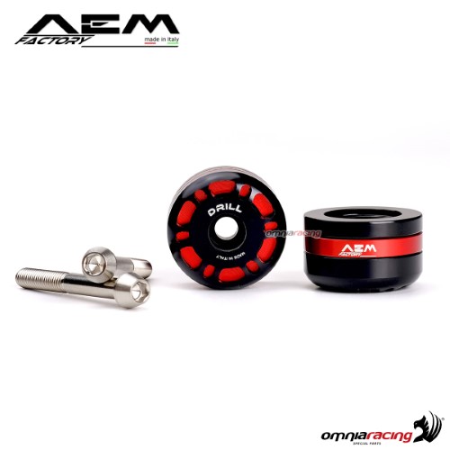 AEM expansion handlebar ends lava red for Ducati Streetfighter 1098 S