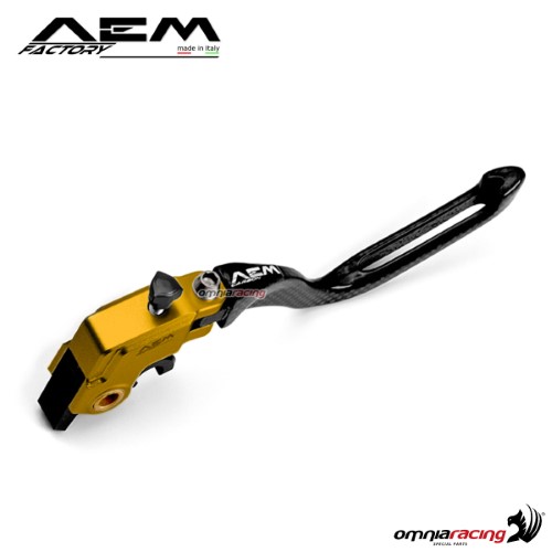 AEM carbon clutch lever for Brembo OEM master cylinder pepita gold Ducati Panigale 1199 Superleggera