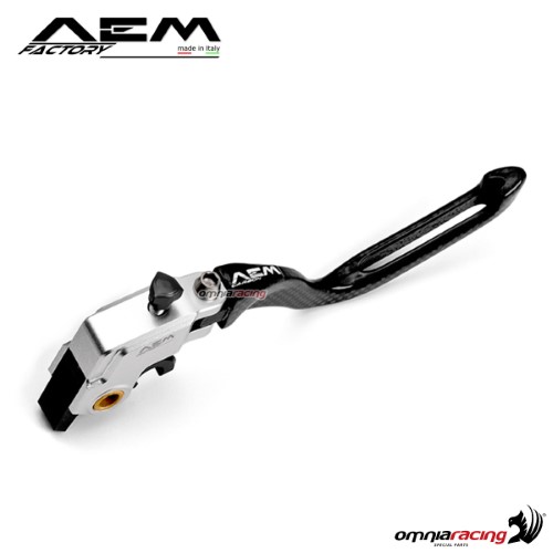 AEM carbon clutch lever for Brembo OEM master cylinder rodhium silver for Ducati Panigale 1199/R/S