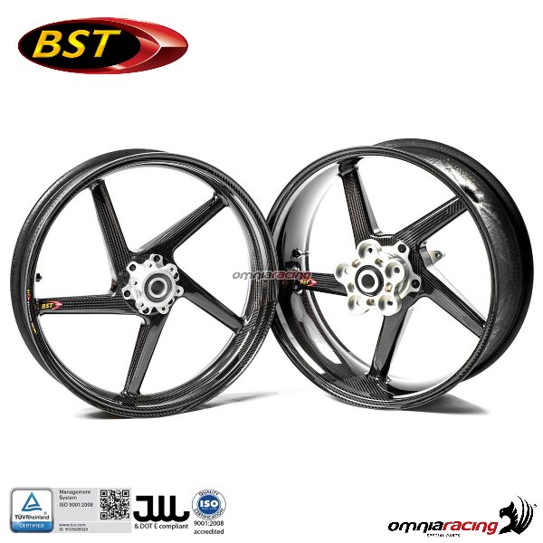Pair of carbon fiber wheels BST Black Diamond 3.5x17" & 6x17" for BMW S1000RR/S1000R 2010>2015