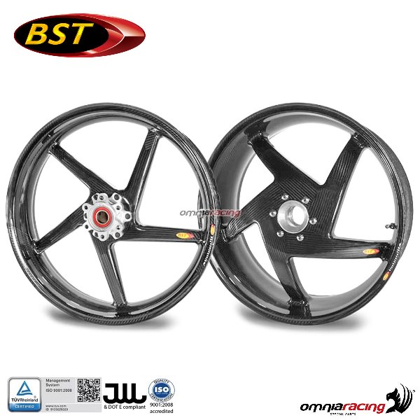 Pair of carbon fiber wheels BST Black Diamond 3.5x17" & 6x17" Triumph Speed Triple 1050 2006>2007
