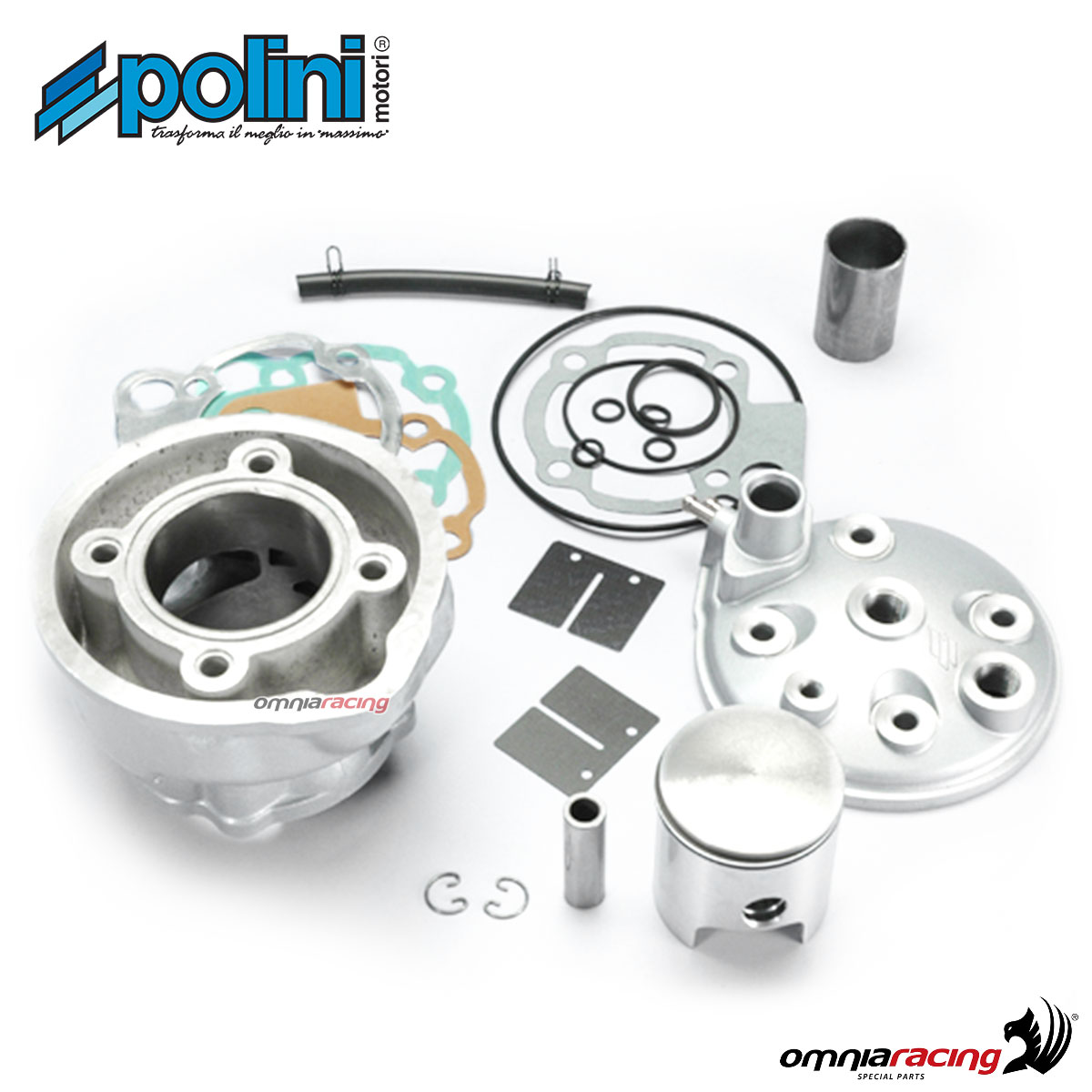 Kit gruppo termico Polini in alluminio 80cc per Aprilia Tuono 50 Minarelli AM6 2T