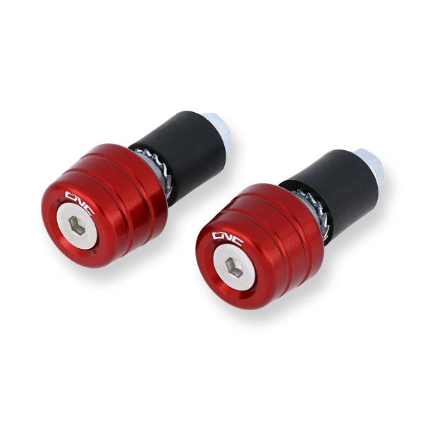 Pair of universal CNC Racing red Mini handlebar end weights