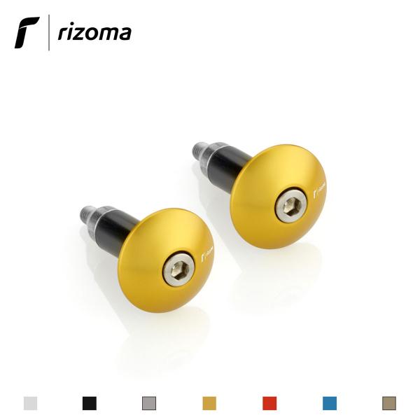 Rizoma pair of handlebar bar-end caps universal for motorcycles gold color
