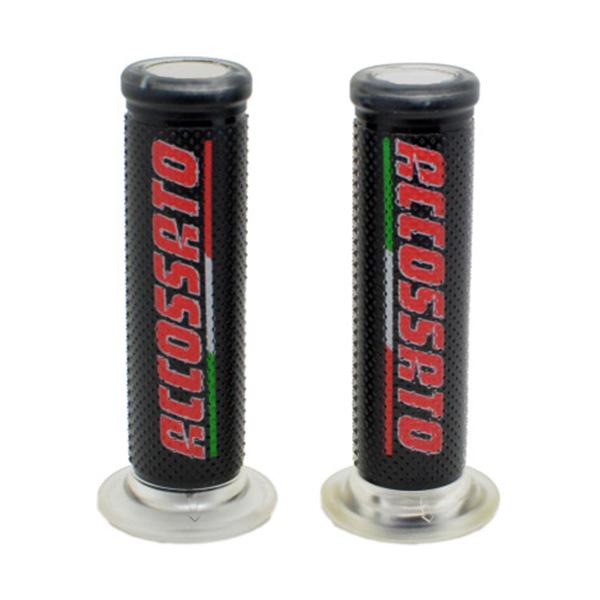 Pair of black gel Accossato racing grips without holes