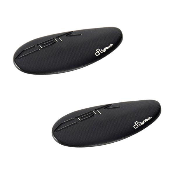 Pair of Lightech black aluminum mirror caps Honda CBR1000RR 2008-2019