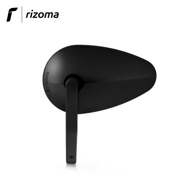Rizoma Reverse Radial aluminum end-bar mirror approved black color