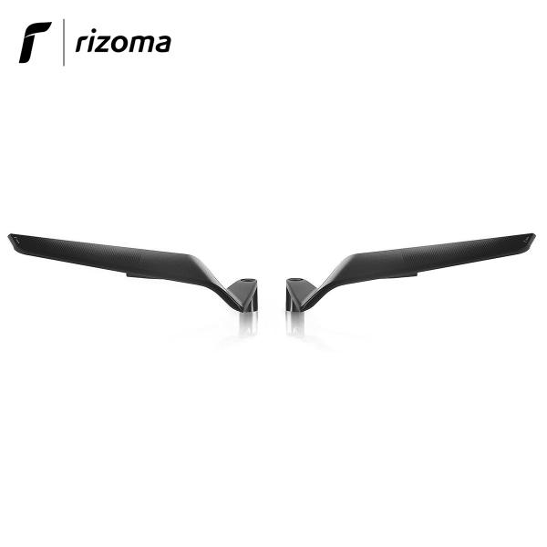 Pair of Rizoma Stealth naked mirrors in black aluminum for Yamaha MT07 2021>