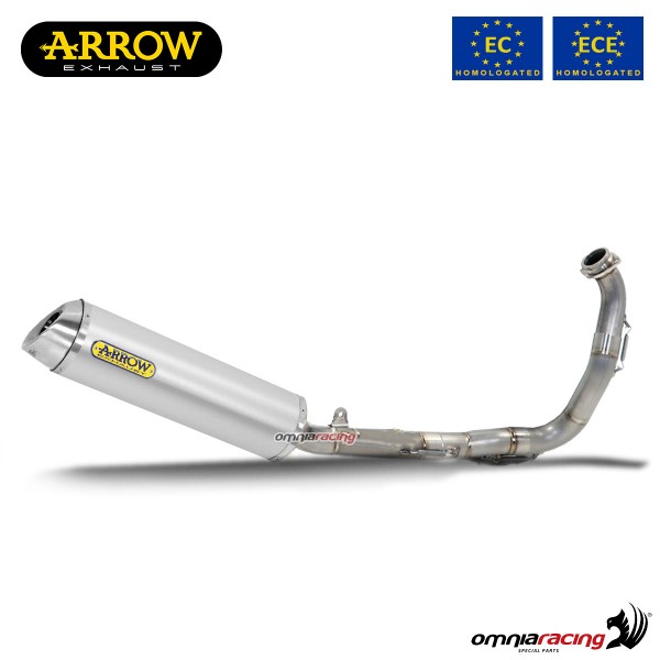 Impianto di scarico completo Arrow Thunder omologato in alluminio per Yamaha MT125 2014>2019