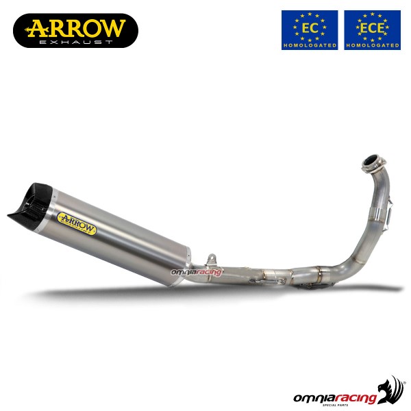 Impianto di scarico completo Arrow Thunder omologato in titanio per Yamaha MT125 2014>2019