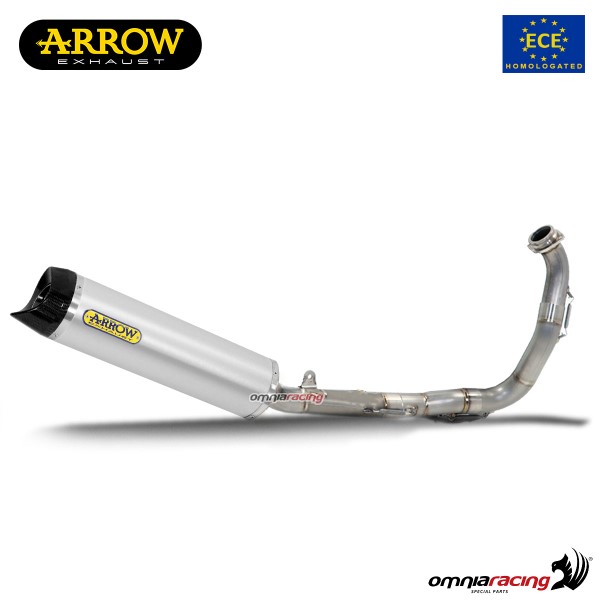 Impianto di scarico completo Arrow Thunder omologato in alluminio per Yamaha MT125 2014>2019