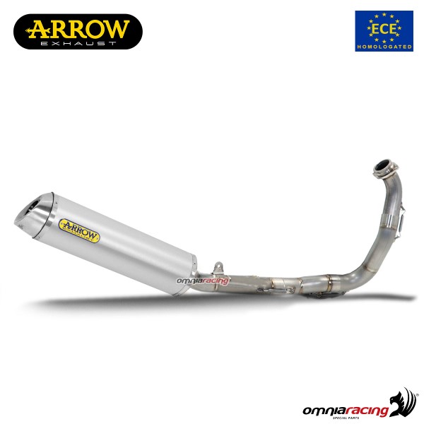 Impianto di scarico completo Arrow Thunder omologato in alluminio per Yamaha MT125 2014>2019