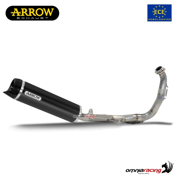 Arrow full system exhaust approved in dark aluminum for Yamaha R125 2017>2018