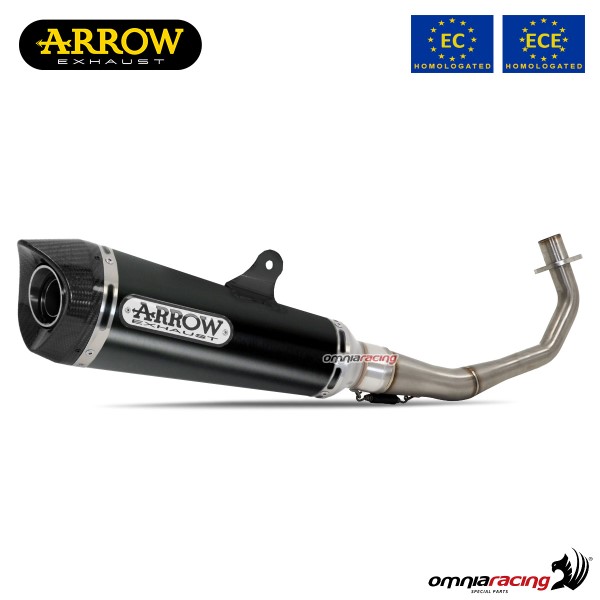 Impianto di scarico completo Arrow X-Cone omologato in acciaio dark per Honda CB125R 2018>2020