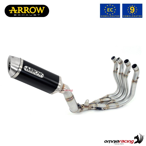 Scarico completo Arrow Thunder omologato in alluminio dark per Yamaha XJ6/Diversion 2009>2015