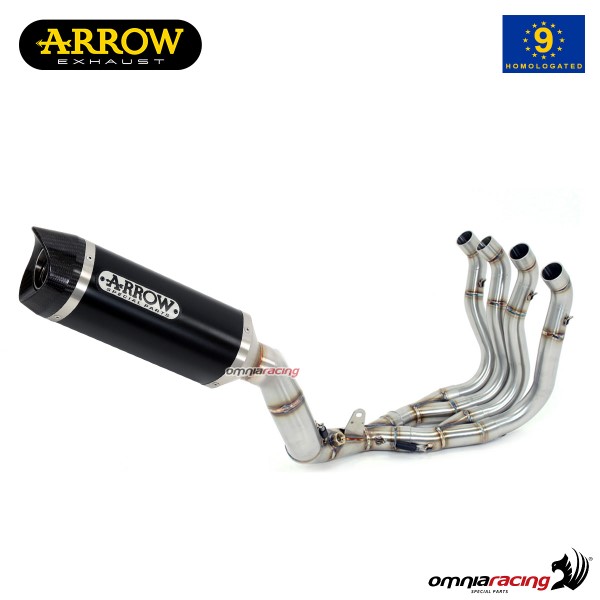 Scarico completo Arrow Thunder omologato in alluminio dark per Yamaha XJ6/Diversion 2009>2015