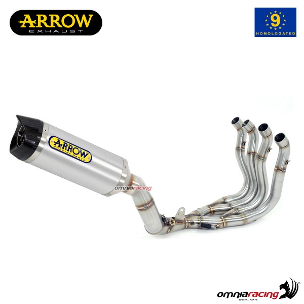 Impianto di scarico completo Arrow Thunder omologato in alluminio per Yamaha XJ6/Diversion 2009>2015