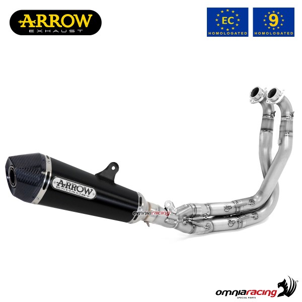 Arrow full system exhaust approved in steel dark for Kawasaki Versys 650 2017>2023