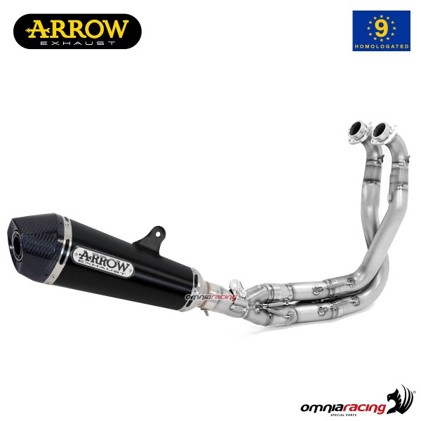 Arrow full system exhaust approved in steel dark for Kawasaki Versys 650 2017>2023