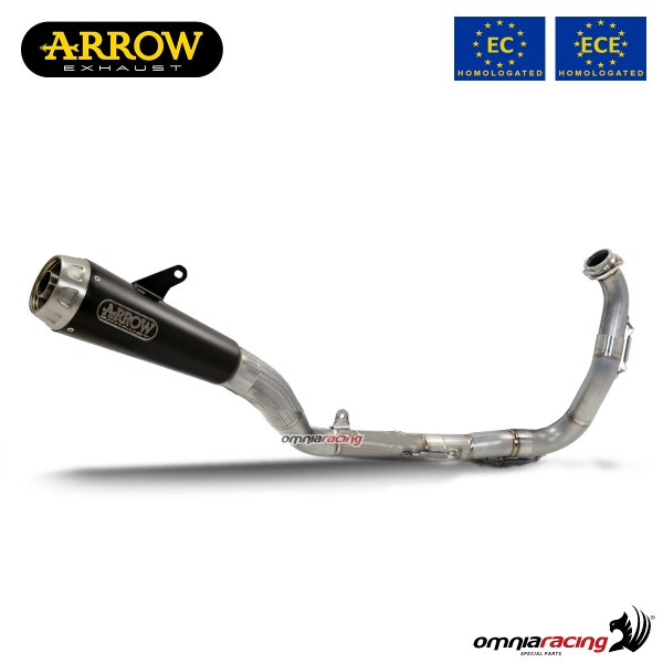 Arrow full system exhaust approved in steel dark for Suzuki GSXS125/GSXR125 2017>2020