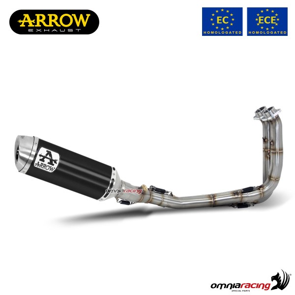 Impianto di scarico completo Arrow Thunder omologato in alluminio dark per Yamaha MT07 2021>