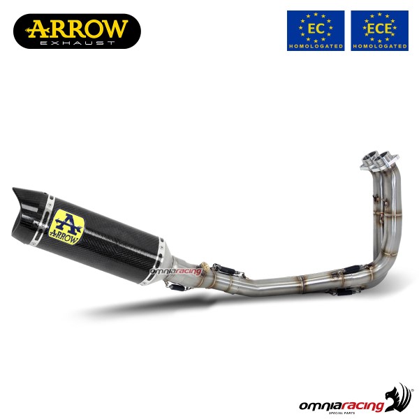 Impianto di scarico completo Arrow Thunder omologato in carbonio per Yamaha MT07 2021>