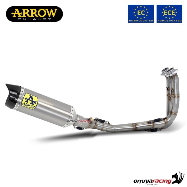 Impianto di scarico completo Arrow Thunder omologato in titanio per Yamaha MT07 2021>