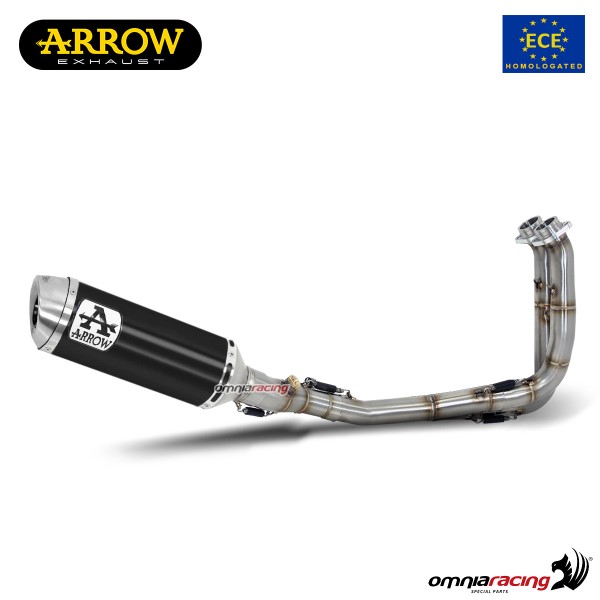 Impianto di scarico completo Arrow Thunder omologato in alluminio dark per Yamaha MT07 2021>