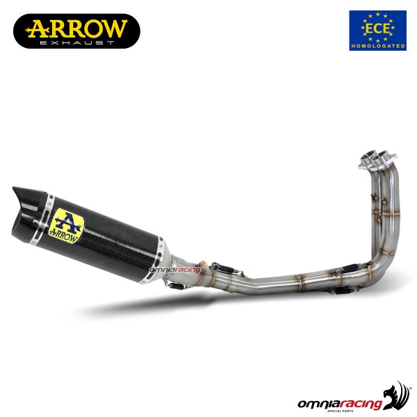 Impianto di scarico completo Arrow Thunder omologato in carbonio per Yamaha MT07 2021>