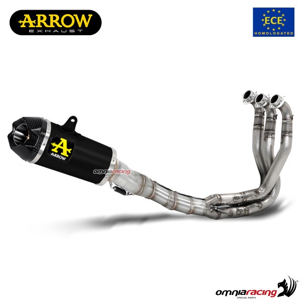 Impianto di scarico completo Arrow Works omologato in acciaio dark per Yamaha MT09 2021>