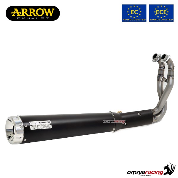 Arrow full system exhaust approved in Inox dark for Kawasaki Vulcan S650/cafe 2017>2020