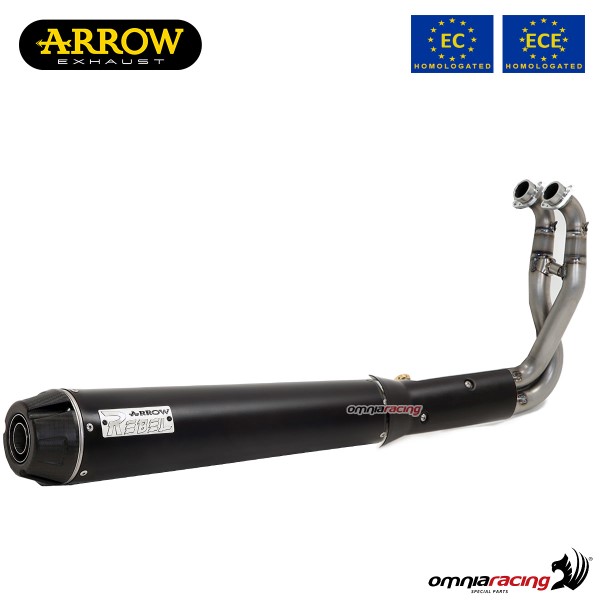 Arrow full system exhaust approved in Inox dark for Kawasaki Vulcan S650/cafe 2017>2020