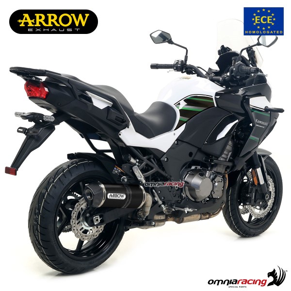 Arrow exhaust Race Tech slip-on dark aluminum approved for Kawasaki Versys  1000 2019>2020