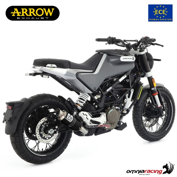 Arrow exhaust GP2 slip-on steel dark approved for Husqvarna  Svartpilen/Vitpilen 125 2021>