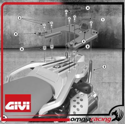 Specific Rear Rack Mounting Kit GIVI Monokey Cases for BMW G650GS 2011 11>14