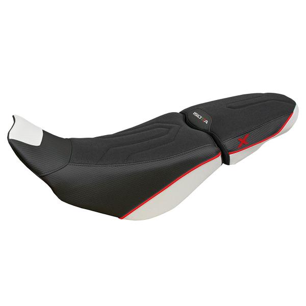 Isotta white/red saddle covering Ducati DesertX 2022-2024