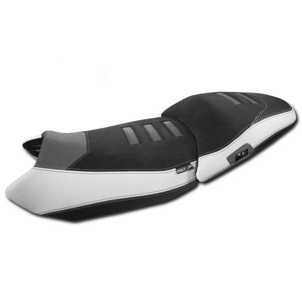 Isotta white saddle covering BMW R1300GS 2024