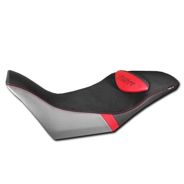 Isotta black/grey/red saddle covering comfort Moto Guzzi V85TT 2019-2024