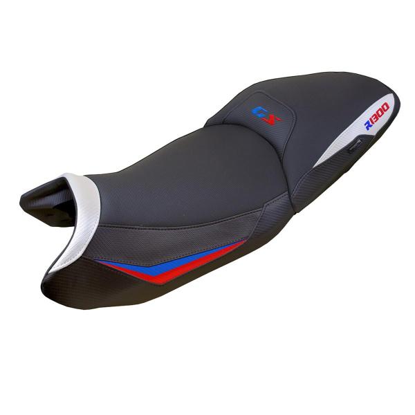 Saddle covering Ahus Standard white-red-blue with logo BMW R1300GS 2023-2024