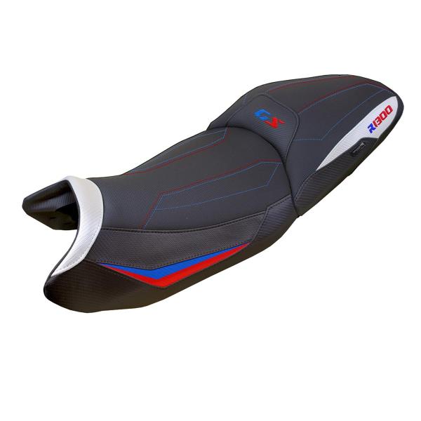 Saddle covering Ahus Comfort System white-red-blue with logo BMW R1300GS 2023-2024