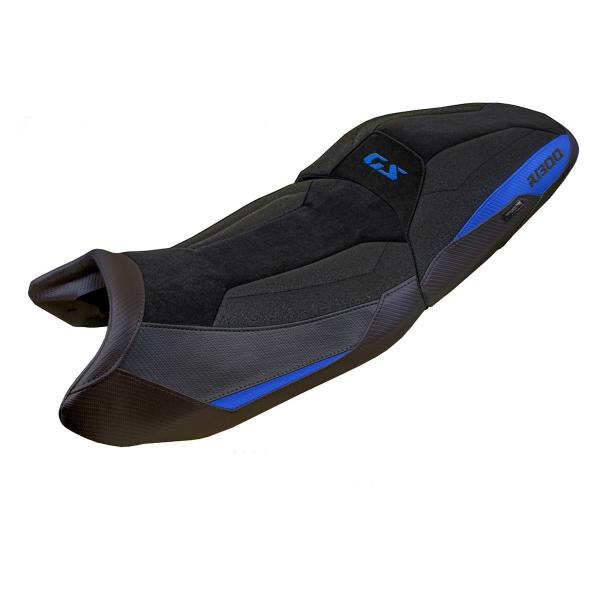 Saddle covering Ahus Velvet Ultragrip blue with logo BMW R1300GS 2023-2024