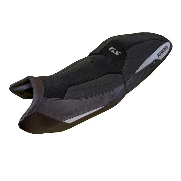 Saddle covering Ahus Velvet Ultragrip grey with logo BMW R1300GS 2023-2024