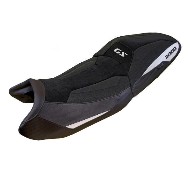 Saddle covering Ahus Velvet Ultragrip white with logo BMW R1300GS 2023-2024