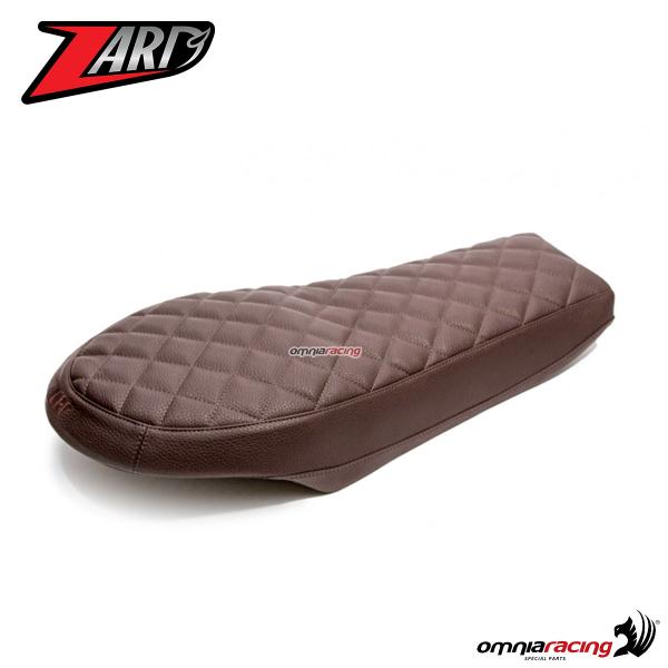 Slim seat Zard LITE DIAMOND handmade in brown synthetic leather for Ducati Scrambler 800 2015>