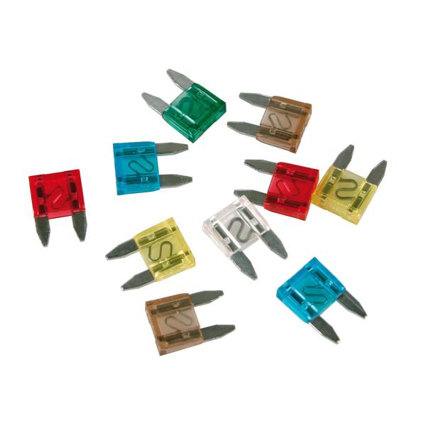 Set of 10 assorted blade micro-fuses Lampa 12/32V for motorbikes and scooters