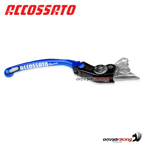 Adjustable folding long brake lever RST Accossato blue color Benelli TNT1130 Cafe Racer 2006>2007