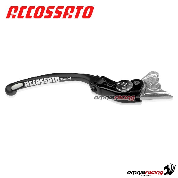 Adjustable folding long brake lever RST Accossato black color Benelli TNT1130 Cafe Racer 2006>2007
