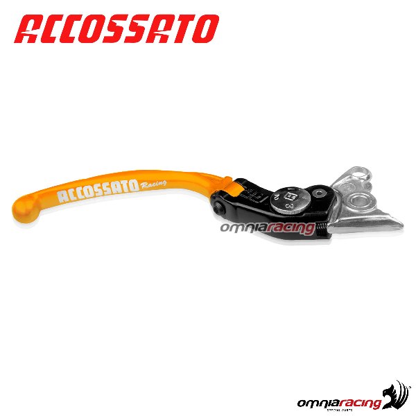 Adjustable folding long brake lever Accossato orange color Benelli TNT1130 Cafe Racer 2006>2007