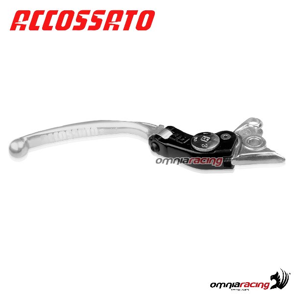 Adjustable folding long brake lever Accossato silver color for Ducati Monster 900ie 2000>2001
