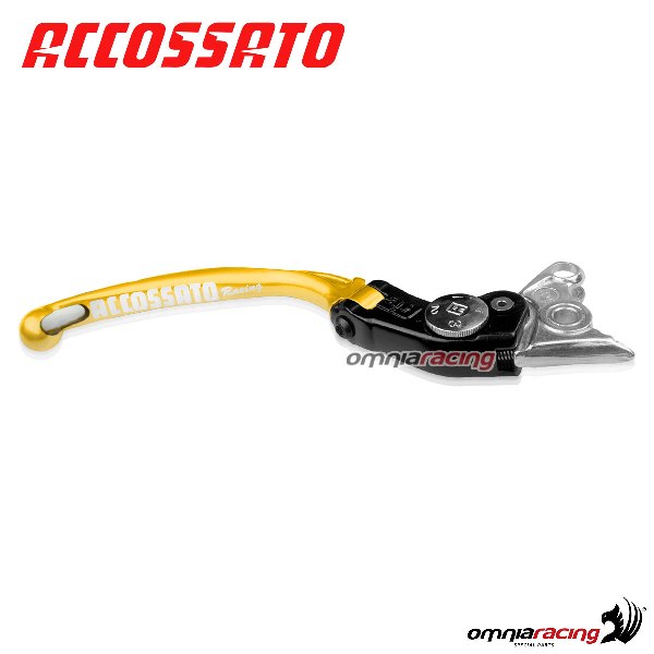 Adjustable folding long brake lever RST Accossato gold color Benelli TNT1130 Cafe Racer 2006>2007